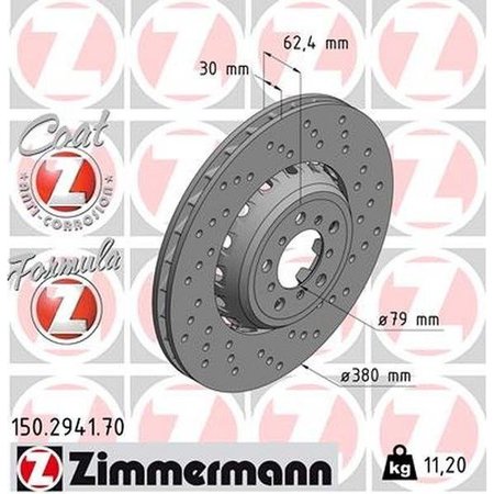 ZIMMERMANN Brake Disc - Fusion Z/Coated, 150.2941.70 150.2941.70